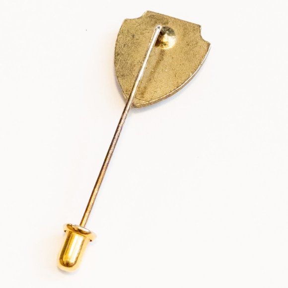 Vintage British Columbia Canada Lapel Pin Flag Shield Gold Tone Sun Souvenir Art - Picture 2 of 2